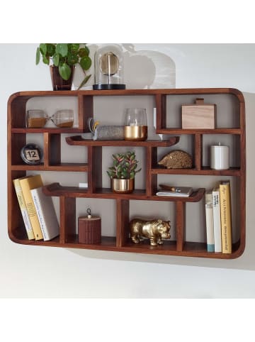 KADIMA DESIGN Wandregal 80x55x15 cm Massivholz Hängeregal Modern
