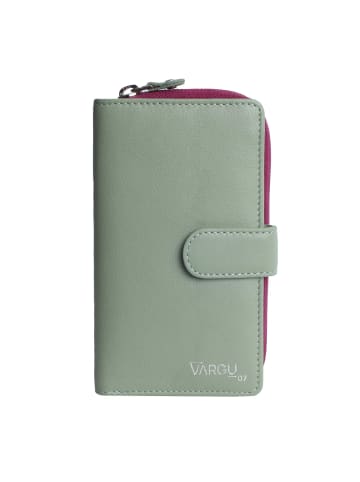 VARGU Echtleder Geldbörse SABA 1-A in sage green-cranberry