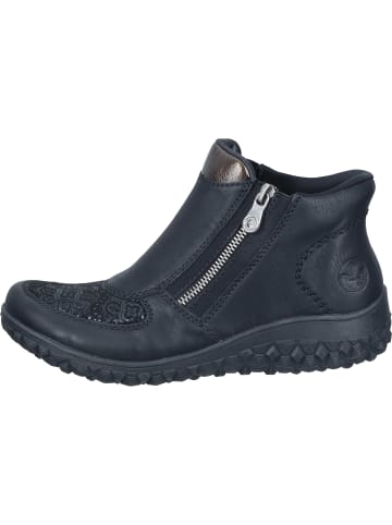 rieker Freizeit Stiefel in schwarz/black-flower/antik
