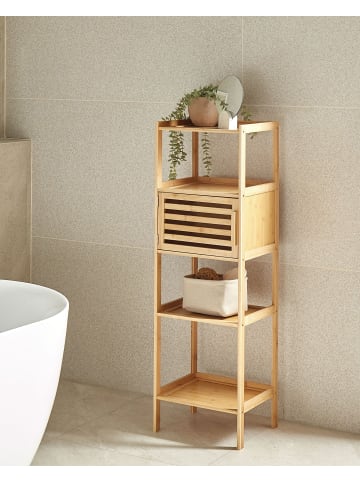 Beliani Badezimmerregal LAFAYETTE in Braun - (W) 36 x (H) 114 x (L) 30 cm