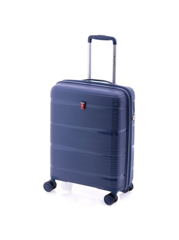 Gladiator 0800 4 Rollen Kabinentrolley 55 cm mit Dehnfalte blue