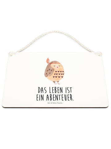 Mr. & Mrs. Panda Wegweiser Eule Federschmuck mit Spruch in Weiß