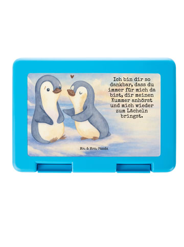 Mr. & Mrs. Panda Brotdose Pinguine trösten Design mit Spruch in Weiß