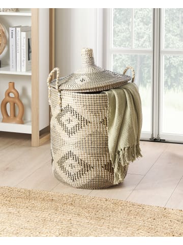 Beliani Korb CAMRANH in Naturfarben/Beige/Grau - (W) 40 x (H) 65 x (L) 40 cm