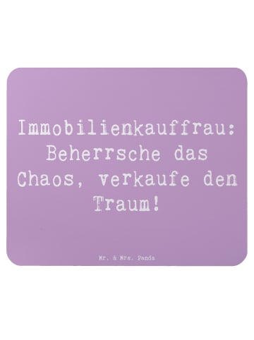 Mr. & Mrs. Panda Gummi-Mauspad Spruch Immobilienkauffrau mit Spruch in Lavendeltraum