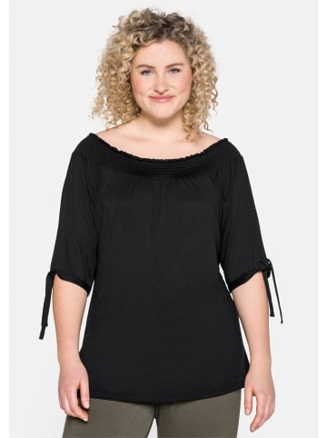 sheego Carmenshirt in schwarz
