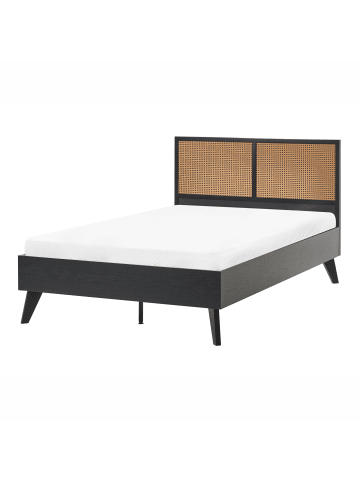 Beliani Doppelbett MONPAZIER in Schwarz/Braun - (W) 125 x (H) 99 x (L) 208 cm
