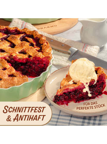 Praknu Tarteform Grün aus Keramik - ø 28 cm - Hoher Rand - Mit