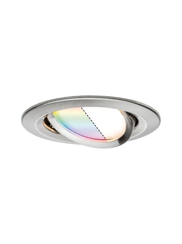 paulmann LED Einbaustrahler Nova Plus ZigBee 1er Set rund RGBW in Eisen gebürstet - Ø84m