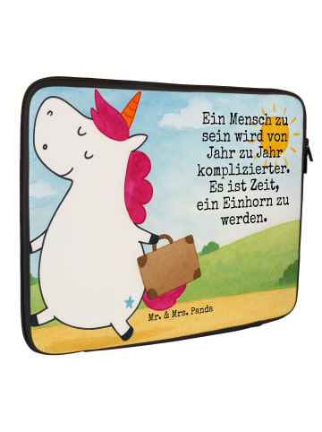 Mr. & Mrs. Panda Laptop Case Einhorn Koffer Design mit Spruch in Weiß