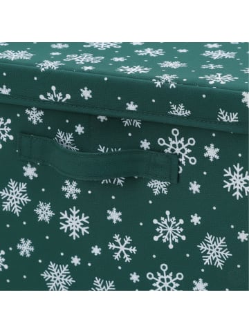 relaxdays 3 x Weihnachtskugel-Aufbewahrungsbox in Grün - (B)33 x (H)33 x (T)33 cm