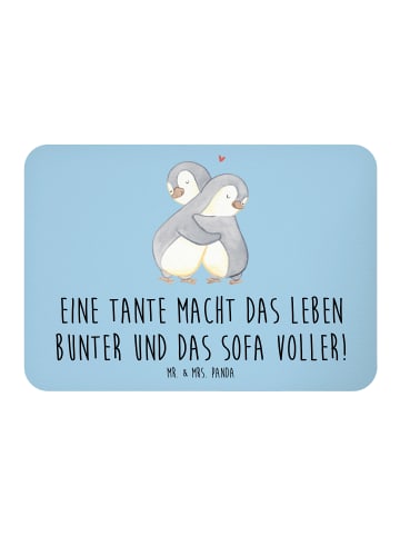 Mr. & Mrs. Panda Magnet Bunte Tante mit Spruch in Blau Pastell