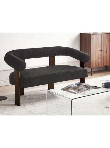 Beliani 2-Sitzer Sofa ILBRO in Schwarz/Braun - (W) 138 x (H) 76 x (L) 68 cm