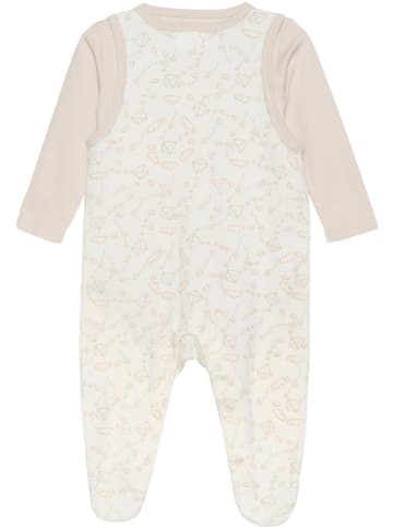 Fixoni Kinder Langarmbody "Body LS w.Velour Romper" in Beige