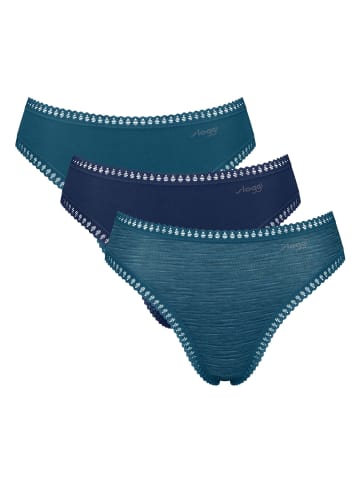 Sloggi Slip 3er Pack in Türkis/Dunkelblau