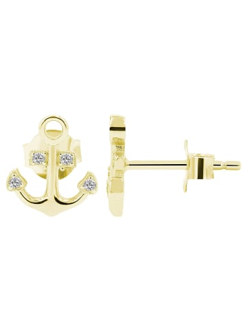 Adeliás Damen Ohrringe – Ohrstecker aus 925 Silber in gold