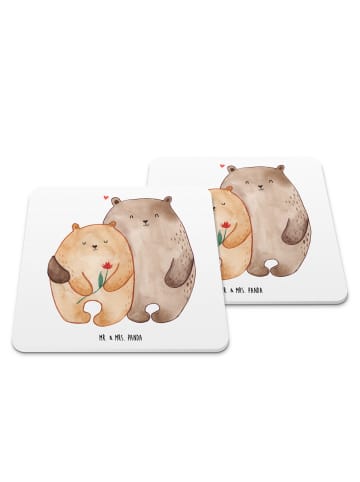 Mr. & Mrs. Panda Untersetzer Set Bären Liebe ohne Spruch in Weiß