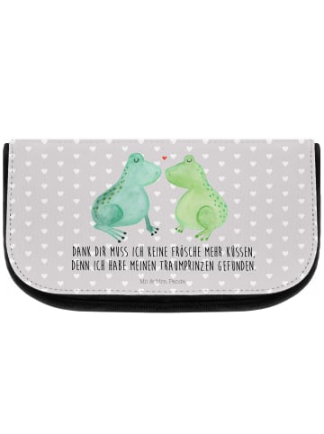 Mr. & Mrs. Panda Waschtasche Frosch Liebe mit Spruch in Grau Pastell
