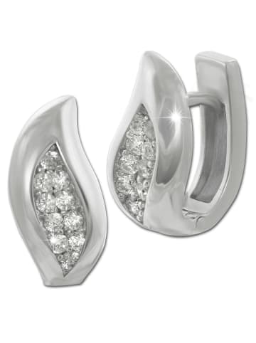 SilberDream Ohrringe Silber 925 Sterling Silber, glanz Leaf Creolen