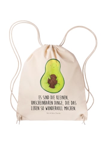 Mr. & Mrs. Panda Sportbeutel Avocado Kern mit Spruch in Creme