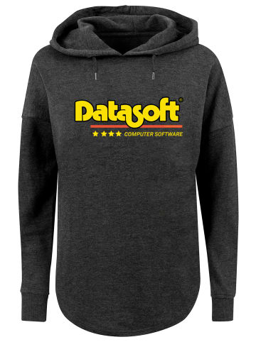 F4NT4STIC Oversized Hoodie Retro Gaming Datasoft Logo gelb in charcoal