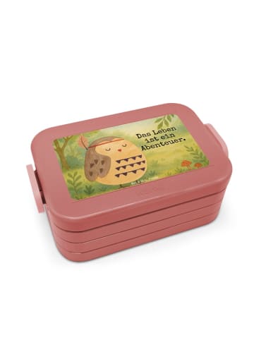 Mr. & Mrs. Panda Bentobox Eule Federschmuck Design mit Spruch in Rot Pastell