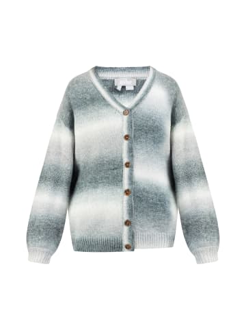 Usha Damen Strickjacke Mit Knöpfen in Schwarz Mehrfrabig