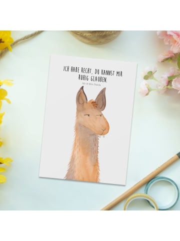 Mr. & Mrs. Panda Fotokarte Lamakopf Genervt mit Spruch in Weiß