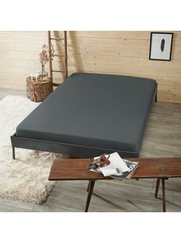 Erwin Müller Interlock-Jersey Spannbettlaken Memmingen in anthrazit