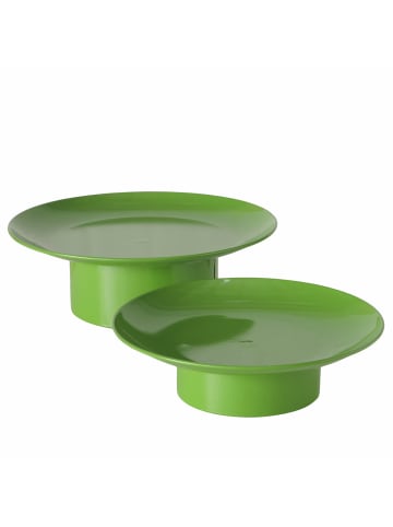 Boltze Tabletts aus Metall auf einem Fuß PLANA, 2er-Set in Grün