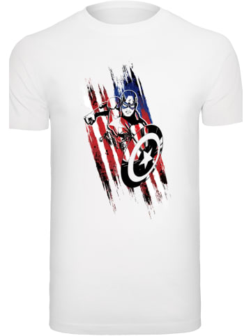 F4NT4STIC T-Shirt T-Shirt 'Marvel Avengers Captain America Streaks' in weiß