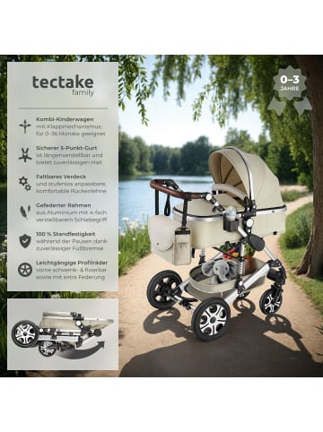 tectake 2-in-1 Kinderwagen, 0–36 Monate, bis 15 kg, klappbar, 5-Punkt-Gurt