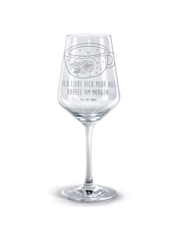 Mr. & Mrs. Panda Rotwein Glas Kaffee Tasse mit Spruch in Transparent