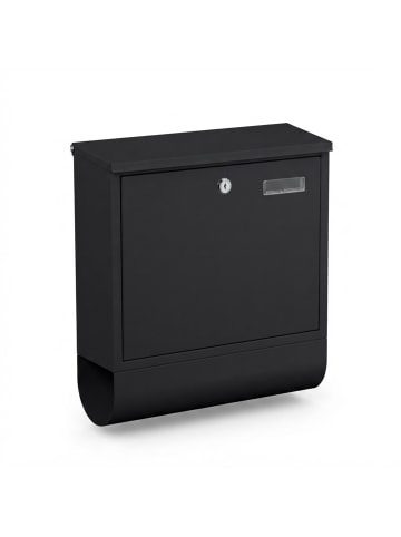relaxdays Briefkasten mit Zeitungsfach in Schwarz