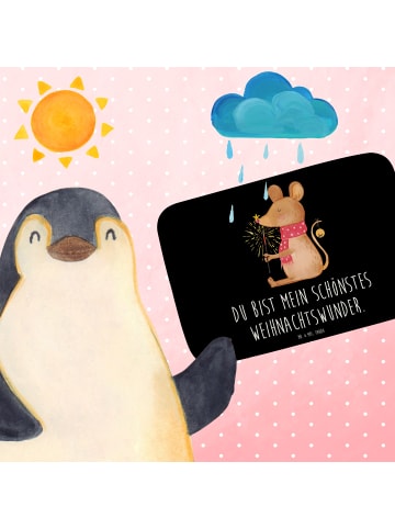 Mr. & Mrs. Panda Badezimmerteppich Maus Weihnachten mit Spruch in Schwarz