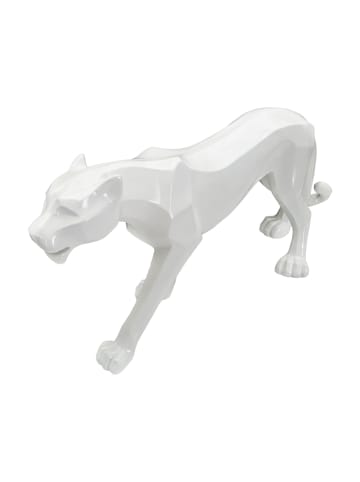 Mauro Ferretti Panther aus weißem Kunstharz, 70 x 18 x 32,5 cm