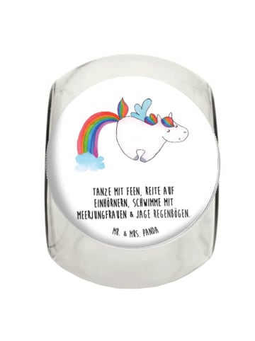 Mr. & Mrs. Panda Bonbonglas Einhorn Fliegendes Pferd mit Spruch in Weiß