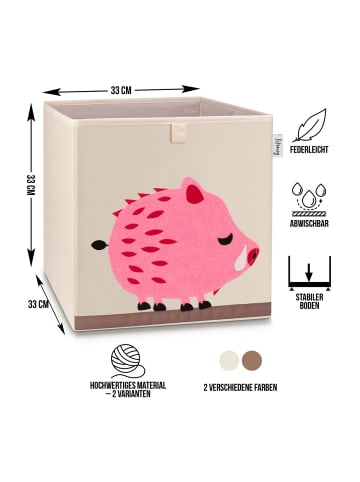 Lifeney Aufbewahrungsbox Stachelschwein hell, 33 x 33 x 33 cm