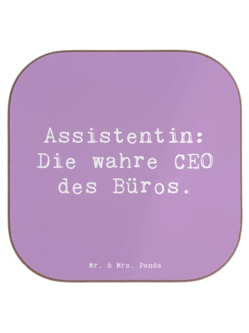 Mr. & Mrs. Panda Untersetzer für Gläser Spruch Assistentin König... in Lavendeltraum