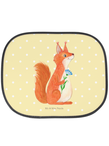 Mr. & Mrs. Panda Auto Sonnenblende Eichhörnchen Blume ohne Spruch in Gelb Pastell