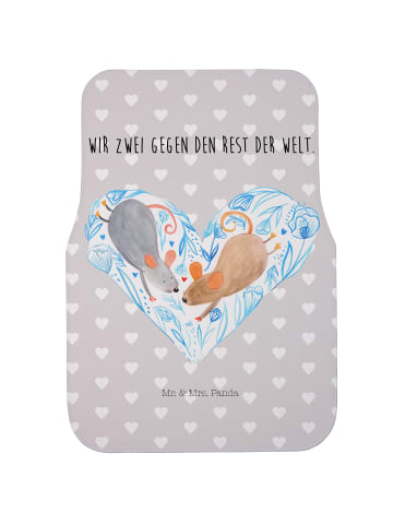 Mr. & Mrs. Panda Auto Fußmatte Mäuse Herz ohne Spruch in Grau Pastell