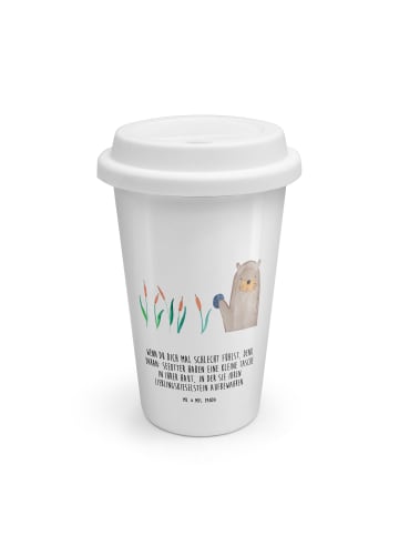 Mr. & Mrs. Panda To Go Becher Otter Stein mit Spruch in Weiß