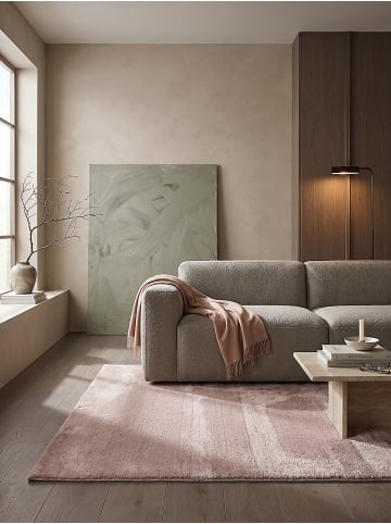 KADIMA DESIGN Kurzflorteppich Uni Antirutsch pflegeleicht Wohnzimmer Schlafzimmer in Rosa