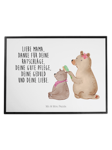 Mr. & Mrs. Panda Schreibtischunterlage Bär Kind mit Spruch in Weiß