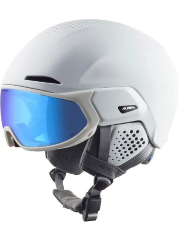Alpina Skihelm mit Visier in weiss