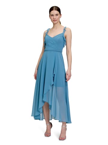 Vera Mont Abendkleid mit Volant in Shiny Bluestone