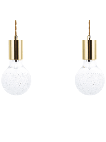 Beliani 2er-Set Pendelleuchten ANZA in Gold/Transparent