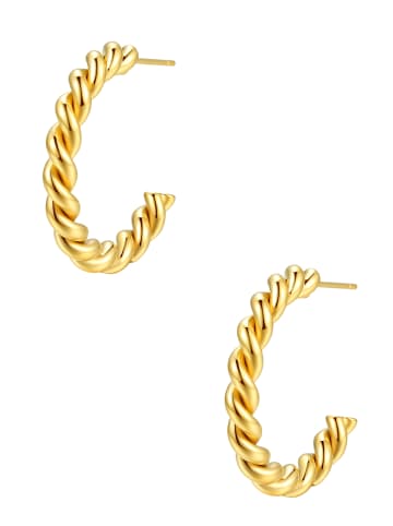 Hey Happiness Vergold. Creolen Gedreht Edelstahl in Gold - (D) 3 cm