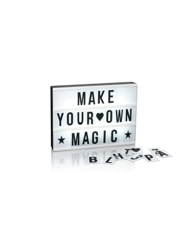 EASYmaxx LED-Leuchtkasten 9V schwarz/weiß 173 Buchstaben & Symbole  Weiß