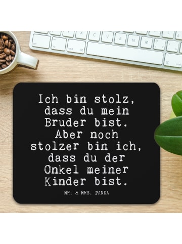 Mr. & Mrs. Panda Mauspad Ich bin stolz, dass... mit Spruch in Schwarz